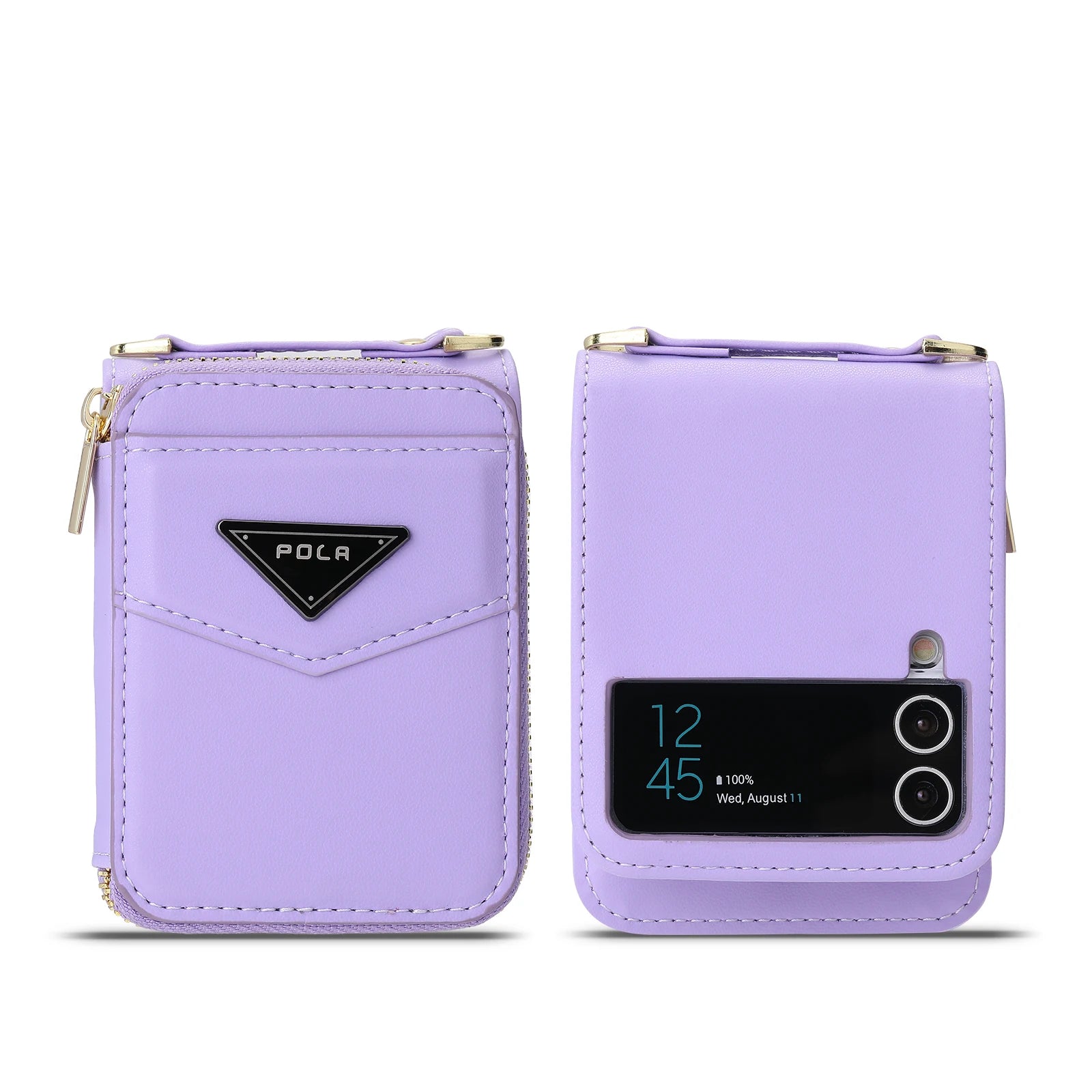 Zipper Purse Wallet Leather Galaxy Z Flip Case - DealJustDeal