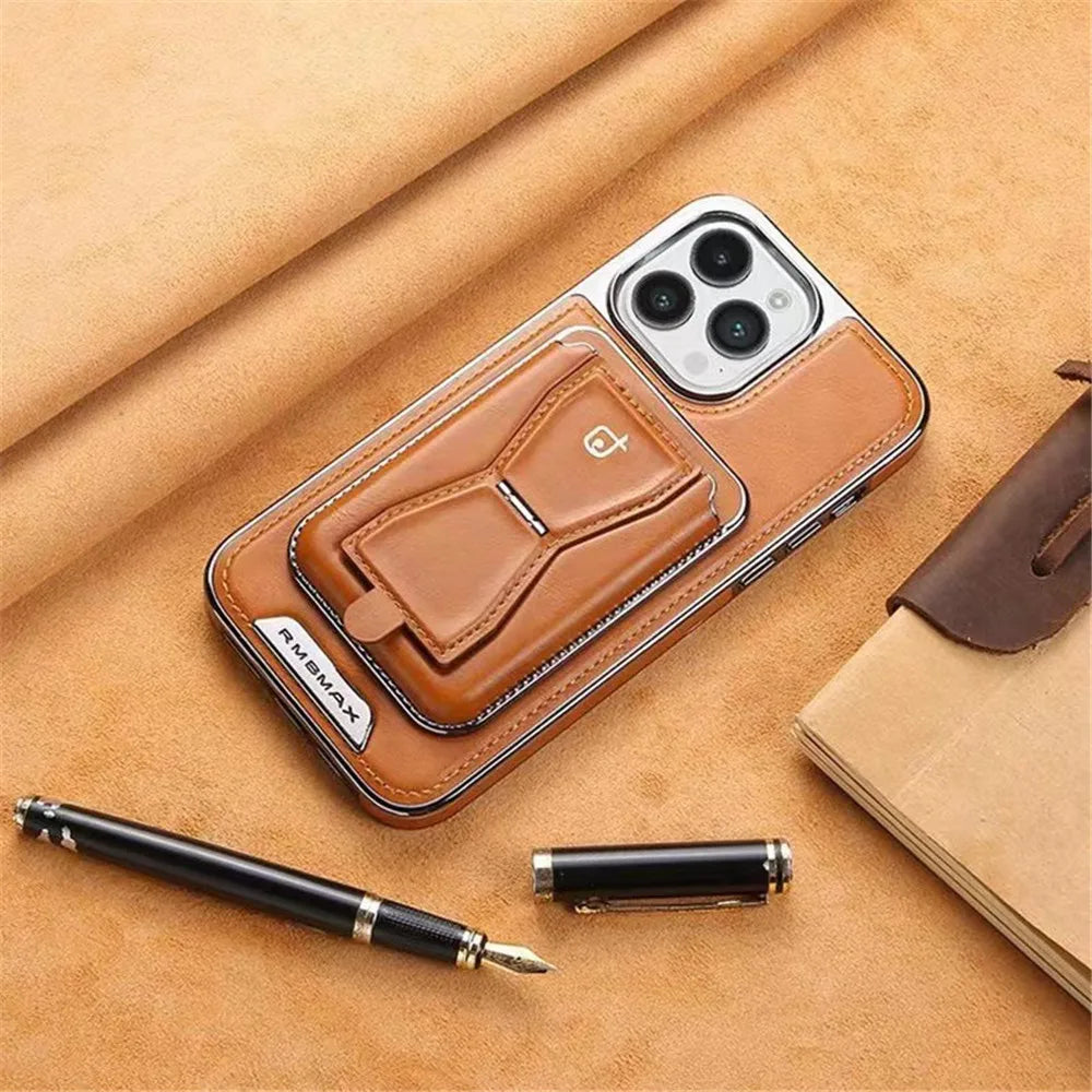 2 in 1 Magnetic Wallet Invisible Kickstand Leather iPhone Case - DealJustDeal