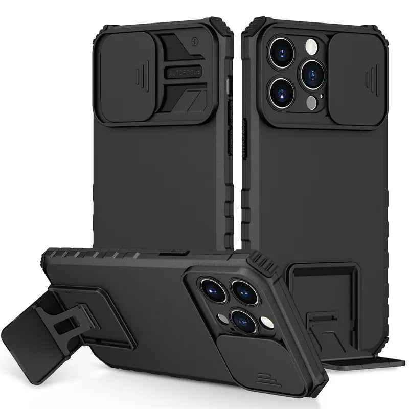 Shockproof Armor Slide Camera Lens Protect iPhone Case - DealJustDeal