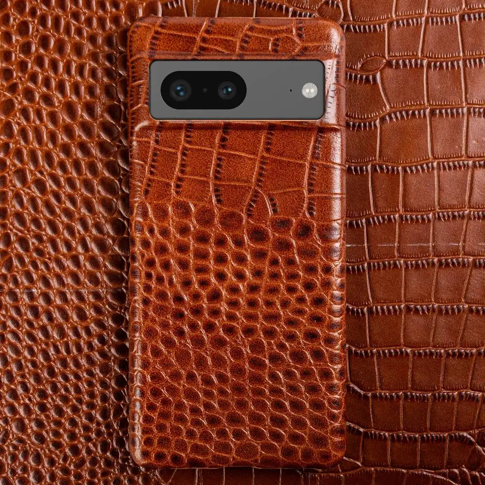 Crocodile Grain Genuine Leather Google Case - DealJustDeal