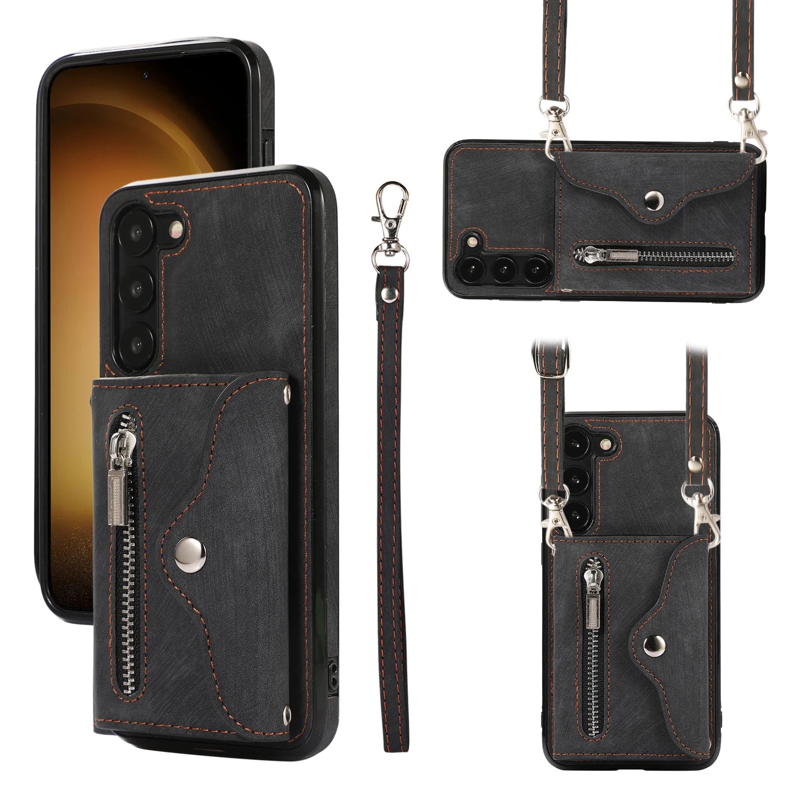 Crossbody Lanyard RFID Leather Galaxy S Case - DealJustDeal