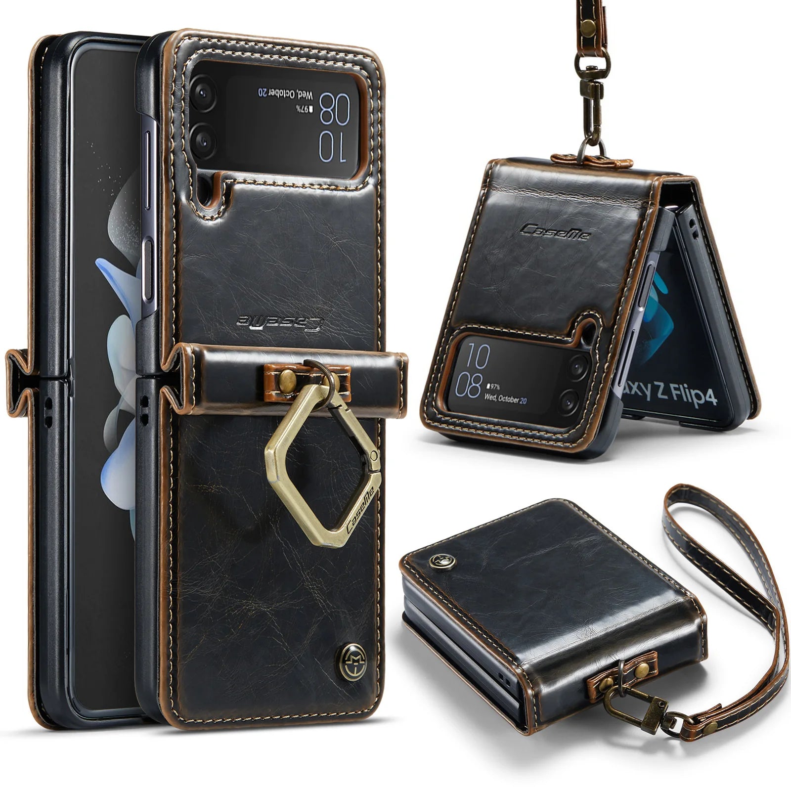 Hinge Protective Leather Galaxy Z Flip Case - DealJustDeal