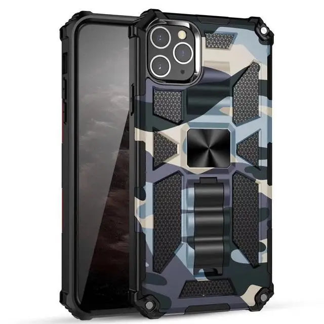 Hybrid Armor Military Grade Camouflage Built-in Kickstand iPhone Case - DealJustDeal