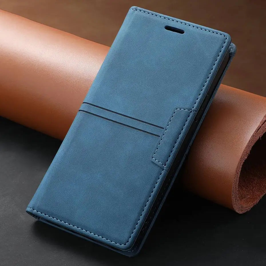 Card Holder Leather Flip Wallet Galaxy Note and S Case - DealJustDeal