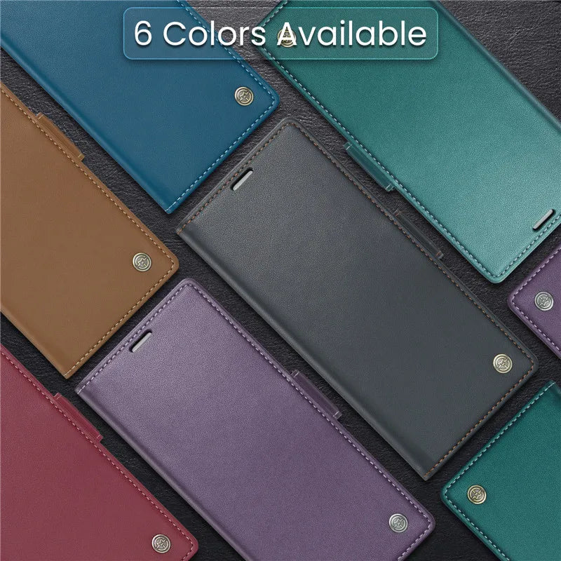 Magnetic Wallet Leather Galaxy A, Note and S Case - DealJustDeal