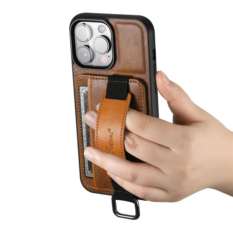 Wallet Cover Cards Holder Pocket Leather iPhone Case - DealJustDeal