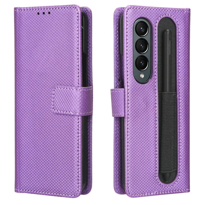 Card Slot Holder Wallet Leather Galaxy Z Fold Case - DealJustDeal