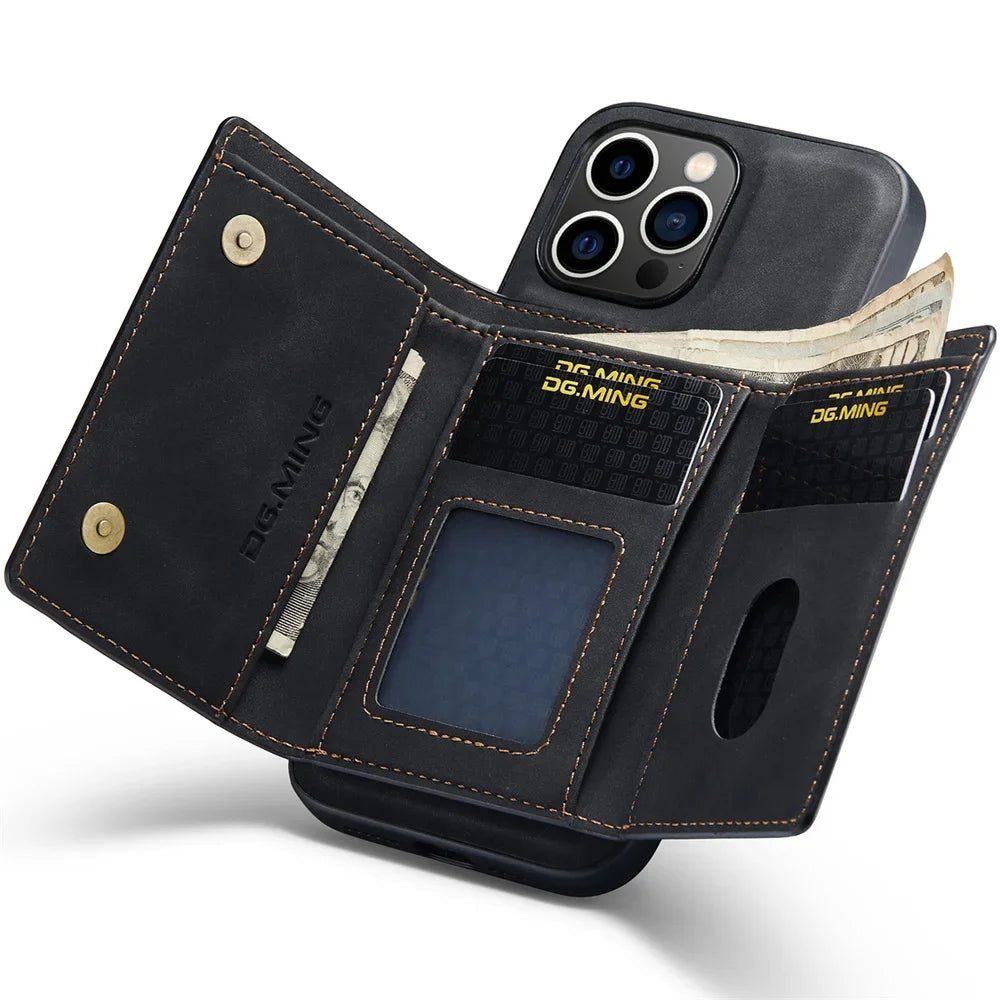 Magnetic Detachable Retro Flip Leather iPhone Case - DealJustDeal