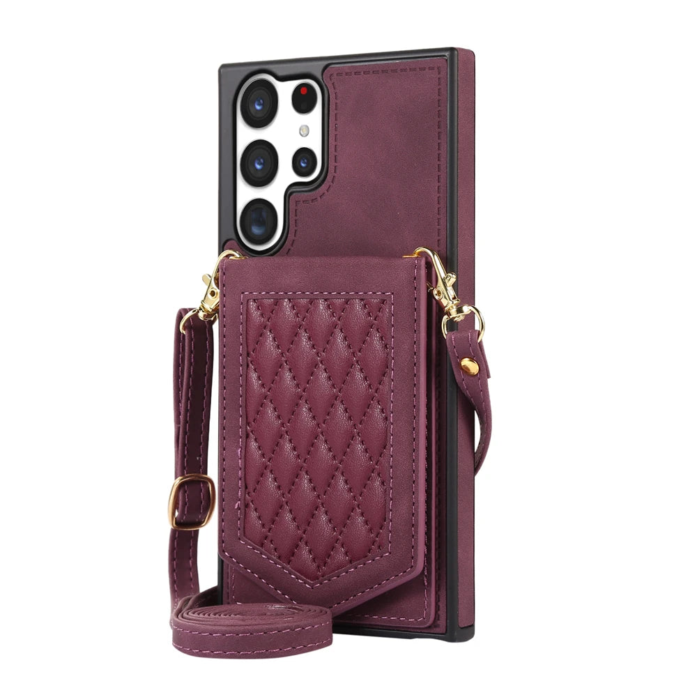 RFID Blocking Card Wallet Leather Galaxy A Case - DealJustDeal