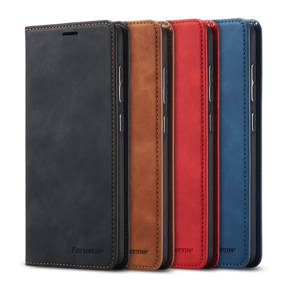 Magnetic Wallet Leather Galaxy A and M Case - DealJustDeal