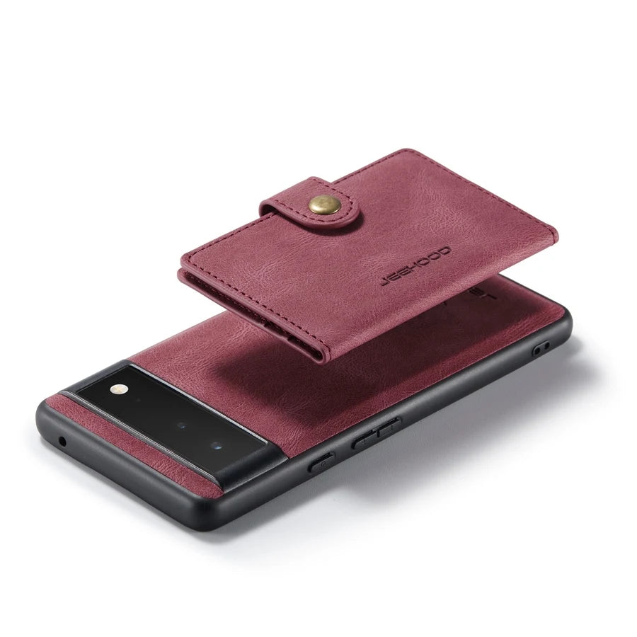 Built-in Magnet Genuine Leather and PU Google Case - DealJustDeal