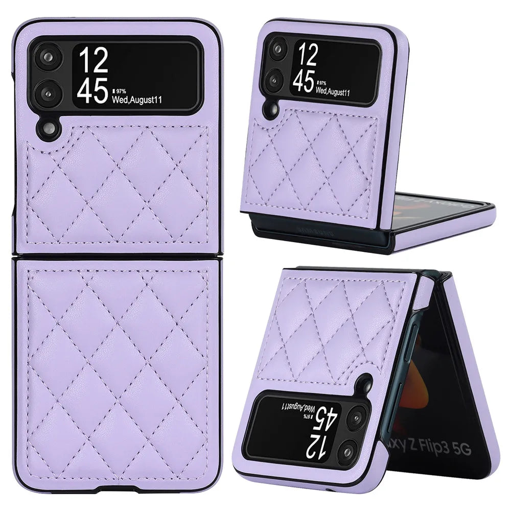 Retro Folding Leather Texture Galaxy Z Flip Case - DealJustDeal