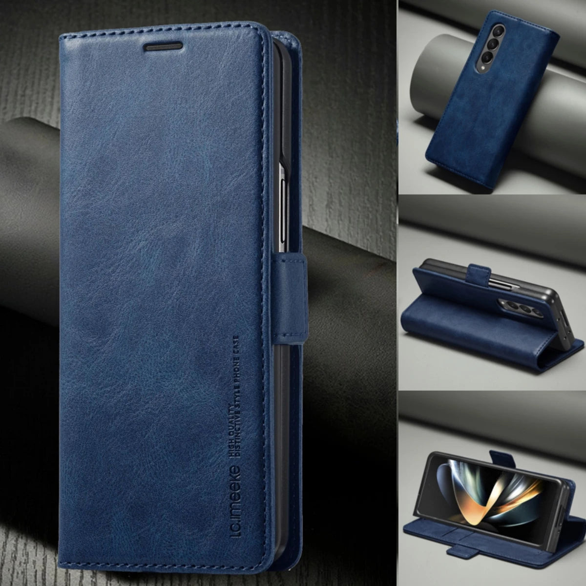 Magnetic Protective Cards Slot Wallet Leather Galaxy Z Fold Case - DealJustDeal