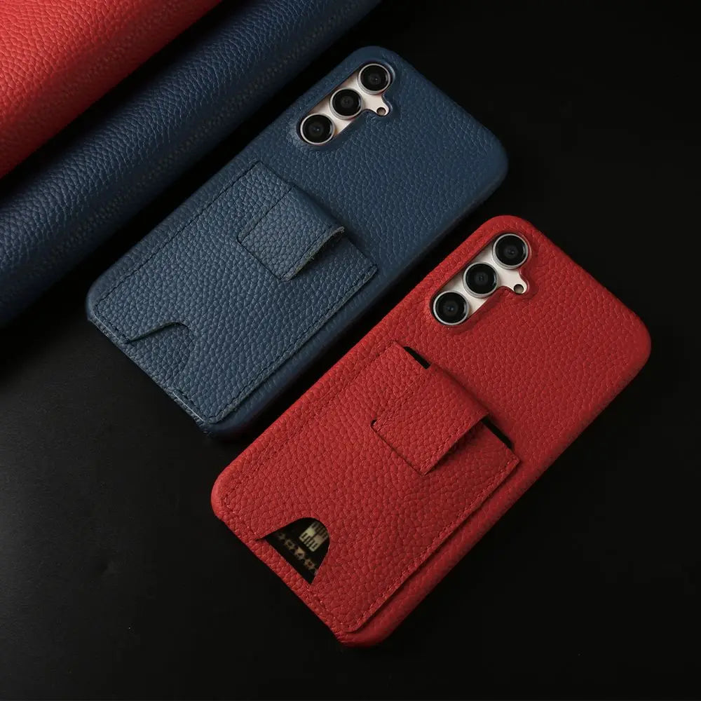 Card Holder Slot Genuine Leather Galaxy A, Note and S Case - DealJustDeal