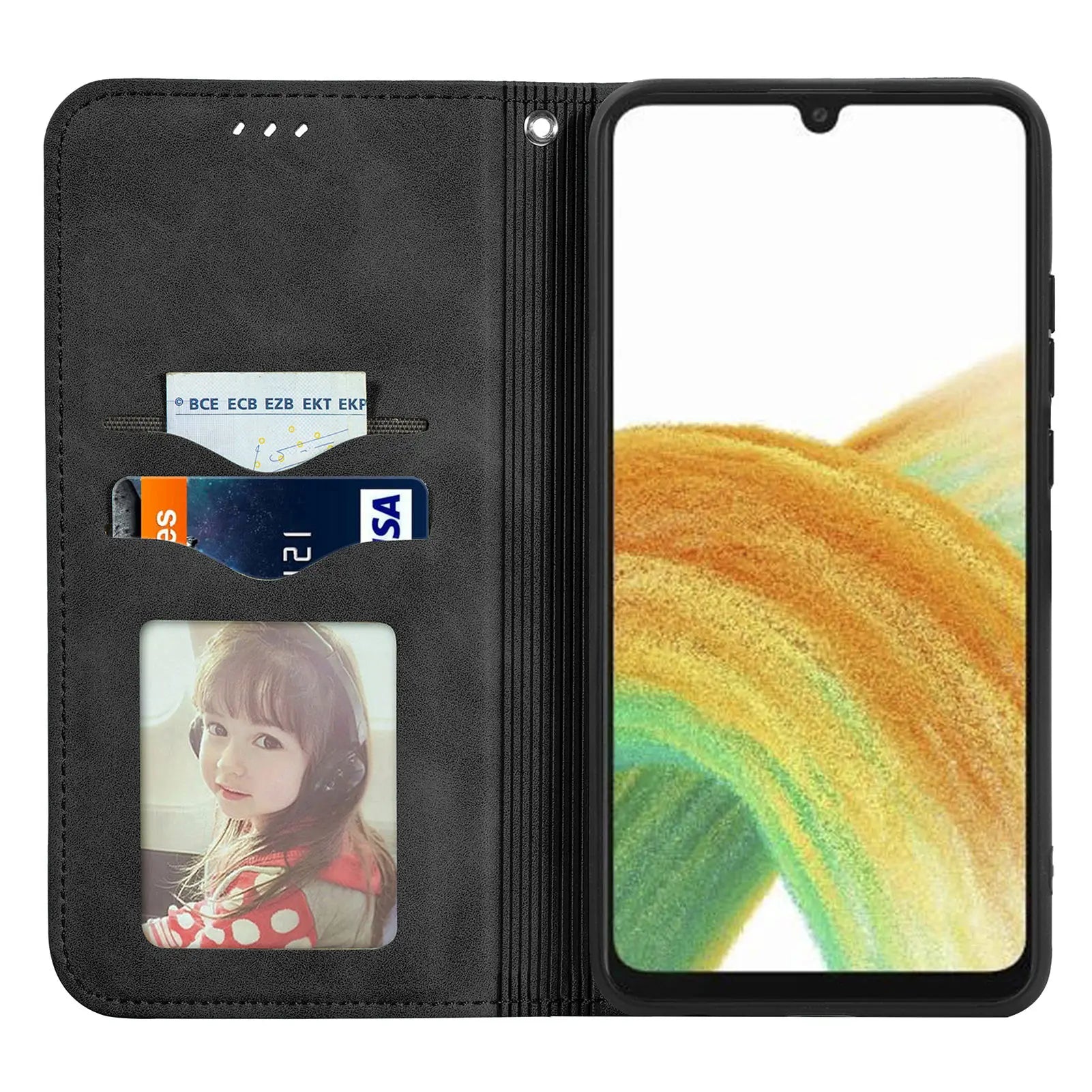 Business Flip Wallet Leather Galaxy A, M, Note and S Case - DealJustDeal