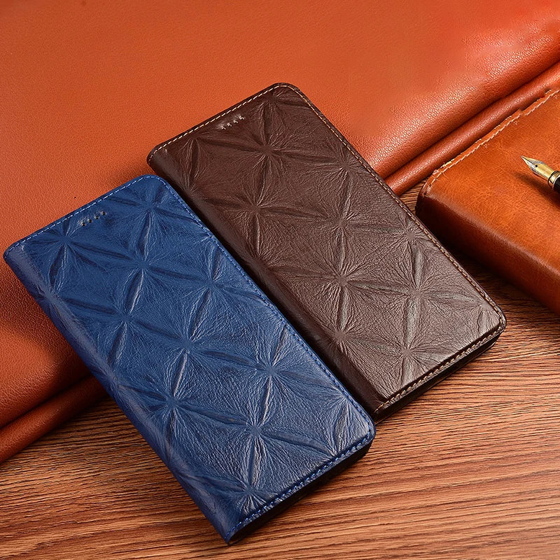 First Layer Cowhide Kickstand Flip Genuine Leather Galaxy Case - DealJustDeal