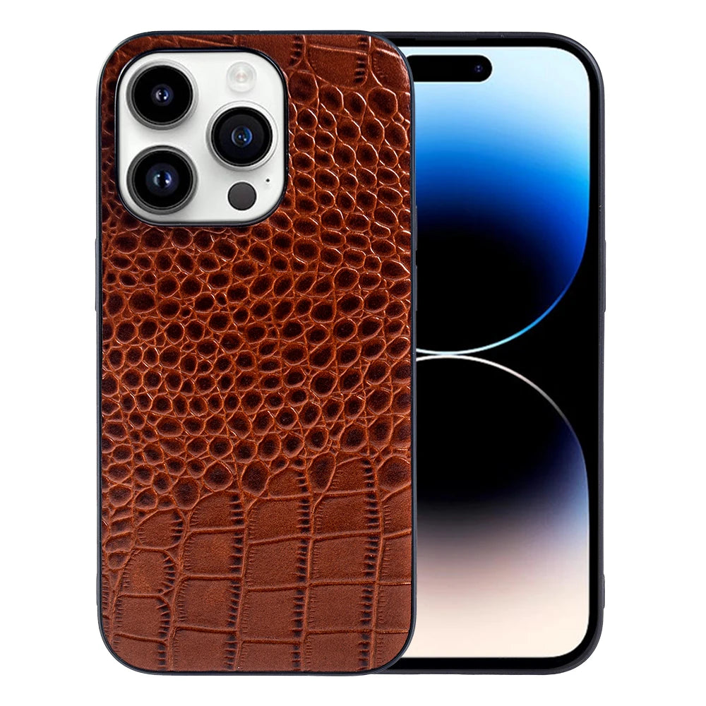 Genuine Leather Cover iPhone Case - DealJustDeal