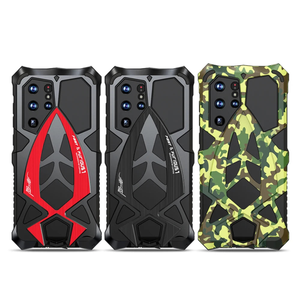 Rugged Metal Armor Cover Bumper Galaxy A and S Case - DealJustDeal