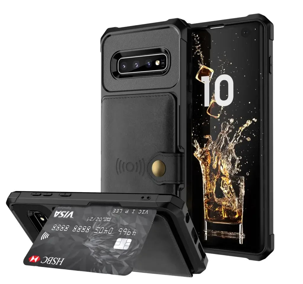 PU Leather Flip Wallet Galaxy Note and S Case - DealJustDeal
