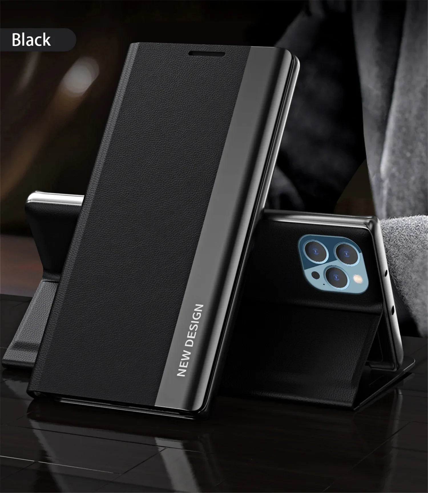 Luxury Leather Stand Flip iPhone Case - DealJustDeal