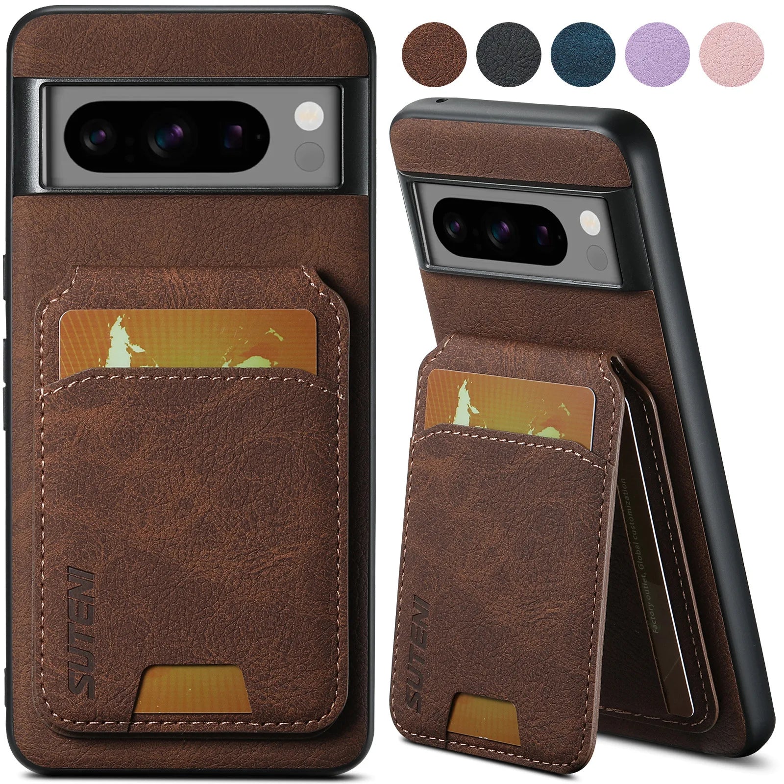 Retro PU Leather Card Holder Wallet Google Case - DealJustDeal