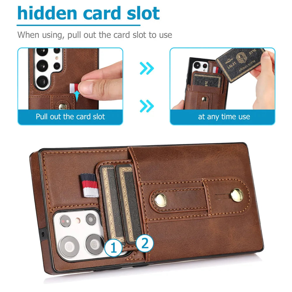 Wallet Card Slots Magnetic Leather Galaxy Note Case - DealJustDeal