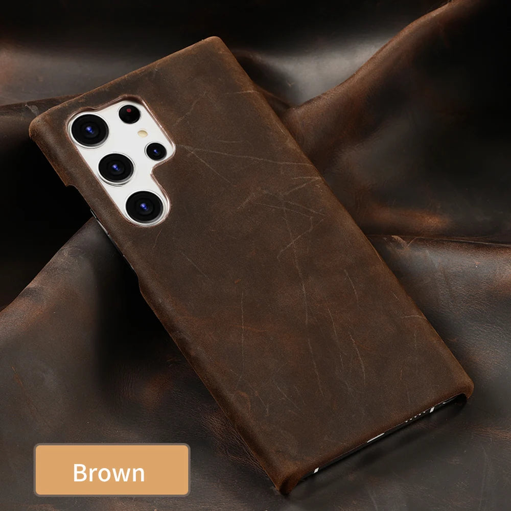 Genuine PULL-UP Leather Galaxy Note and S Case - DealJustDeal