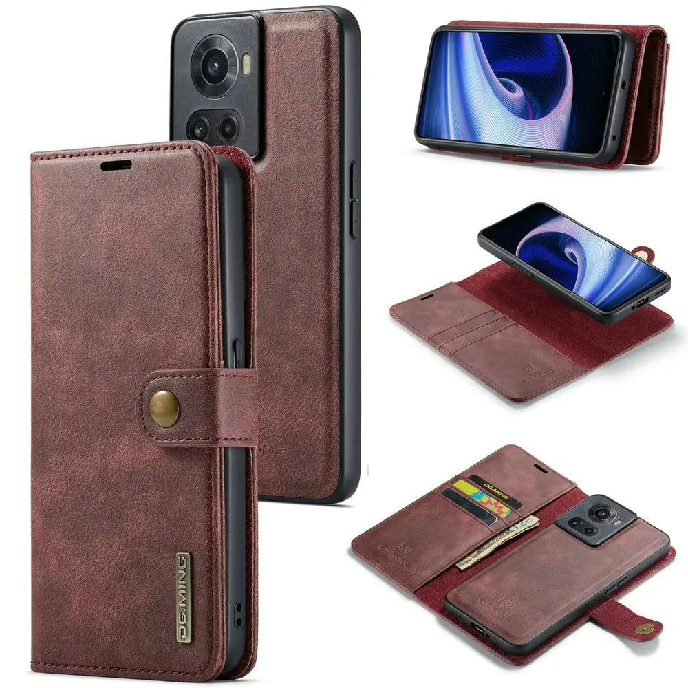 Leather Wallet Book Magnet Detachable Flip Cover Goolge Case - DealJustDeal