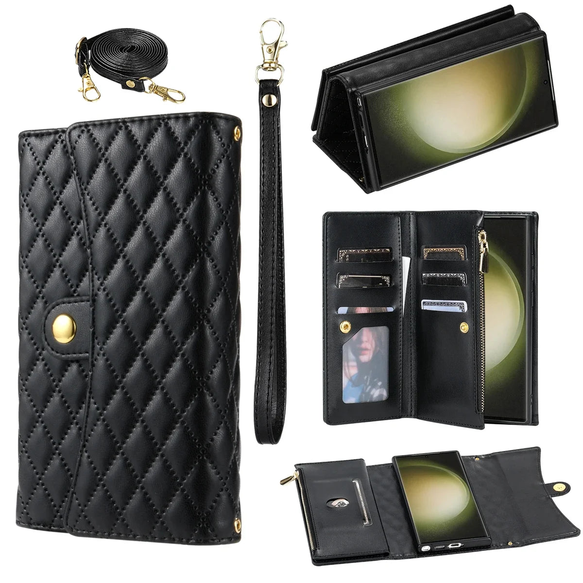 Crossbody Cards Slot Wallet Leather Google Case - DealJustDeal