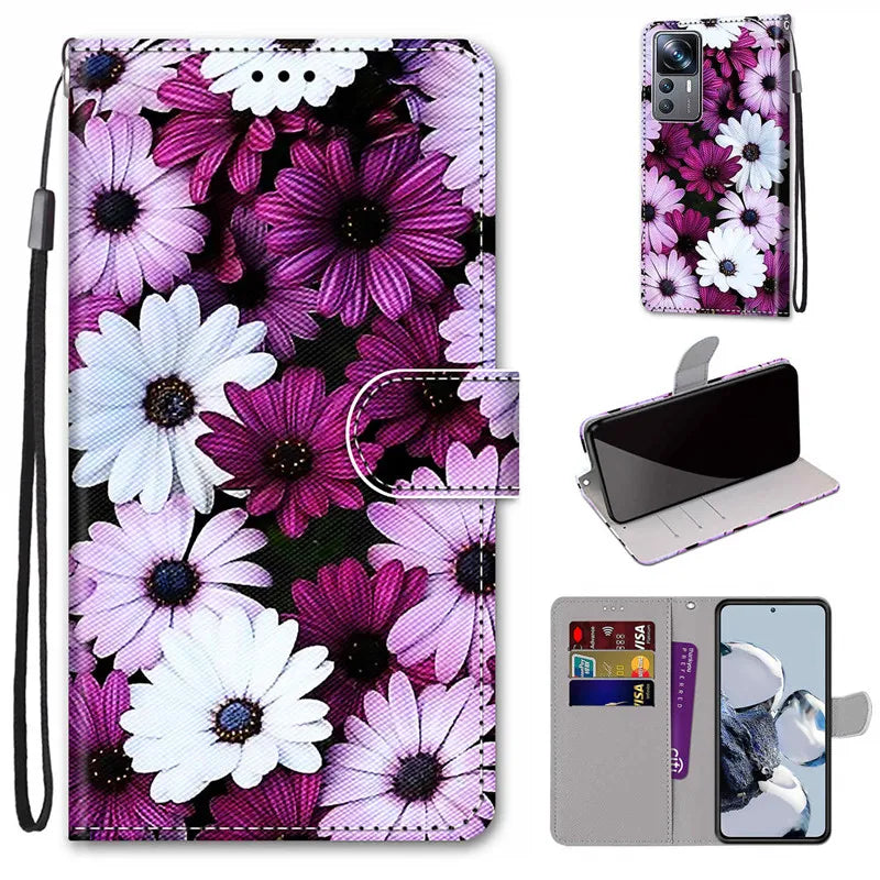 Wallet Stand Book Flower Pattern Flip Leather Galaxy A Case - DealJustDeal