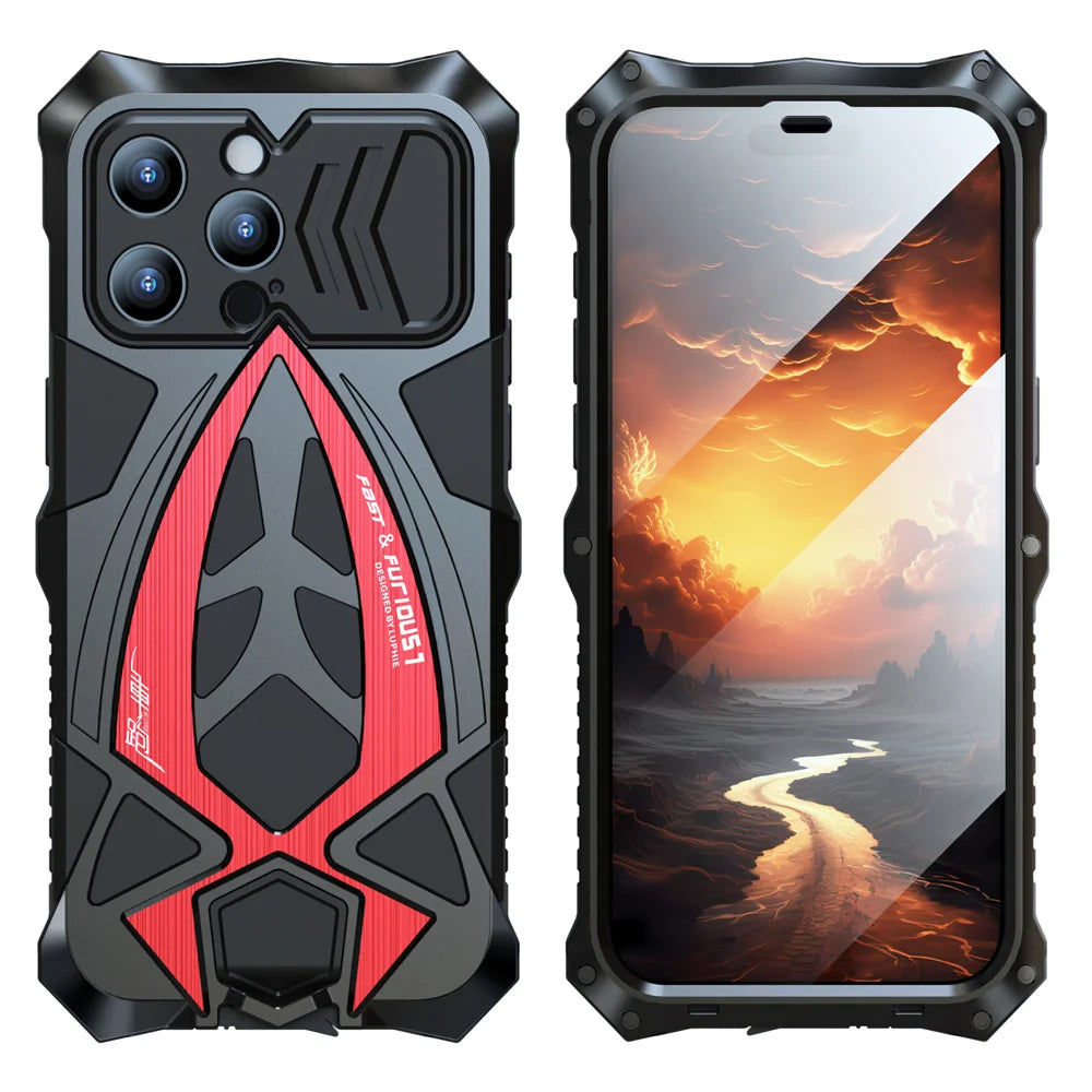 Rugged Armor Shockproof Metal TPU Shell Bumper iPhone Case - DealJustDeal