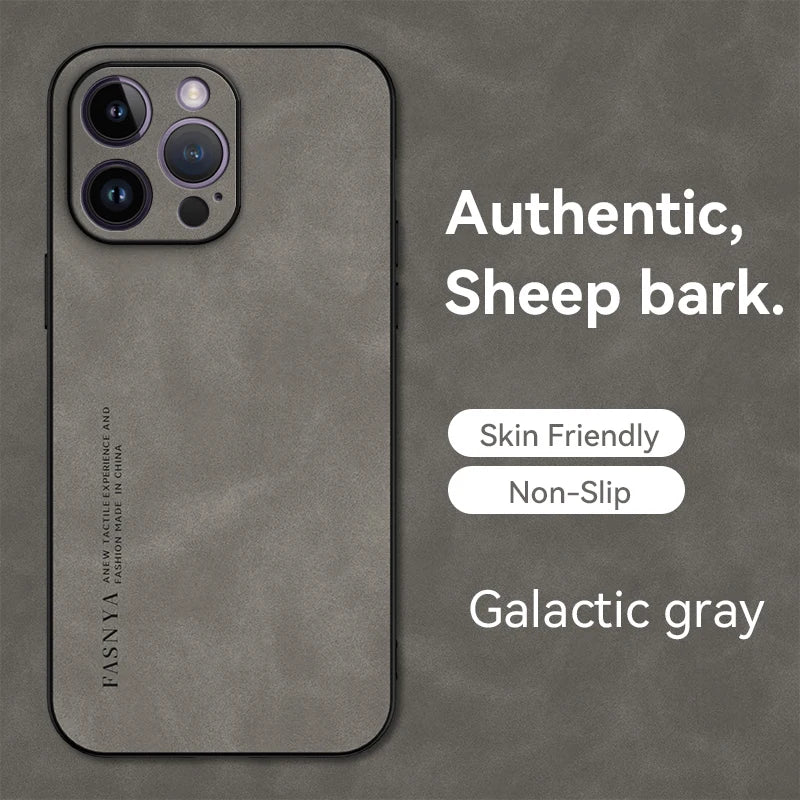 Matte Slim Sheepskin Leather iPhone Case - DealJustDeal