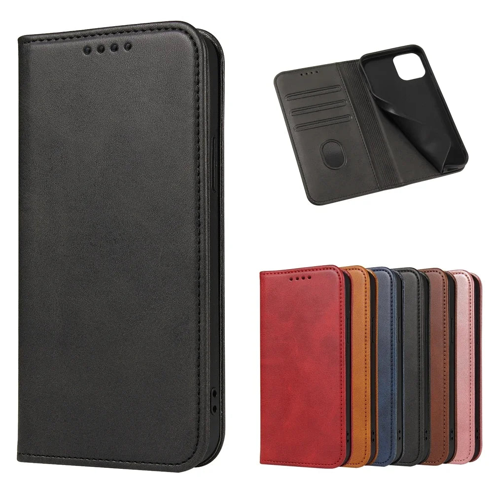 Magnetic Leather Flip iPhone Case - DealJustDeal