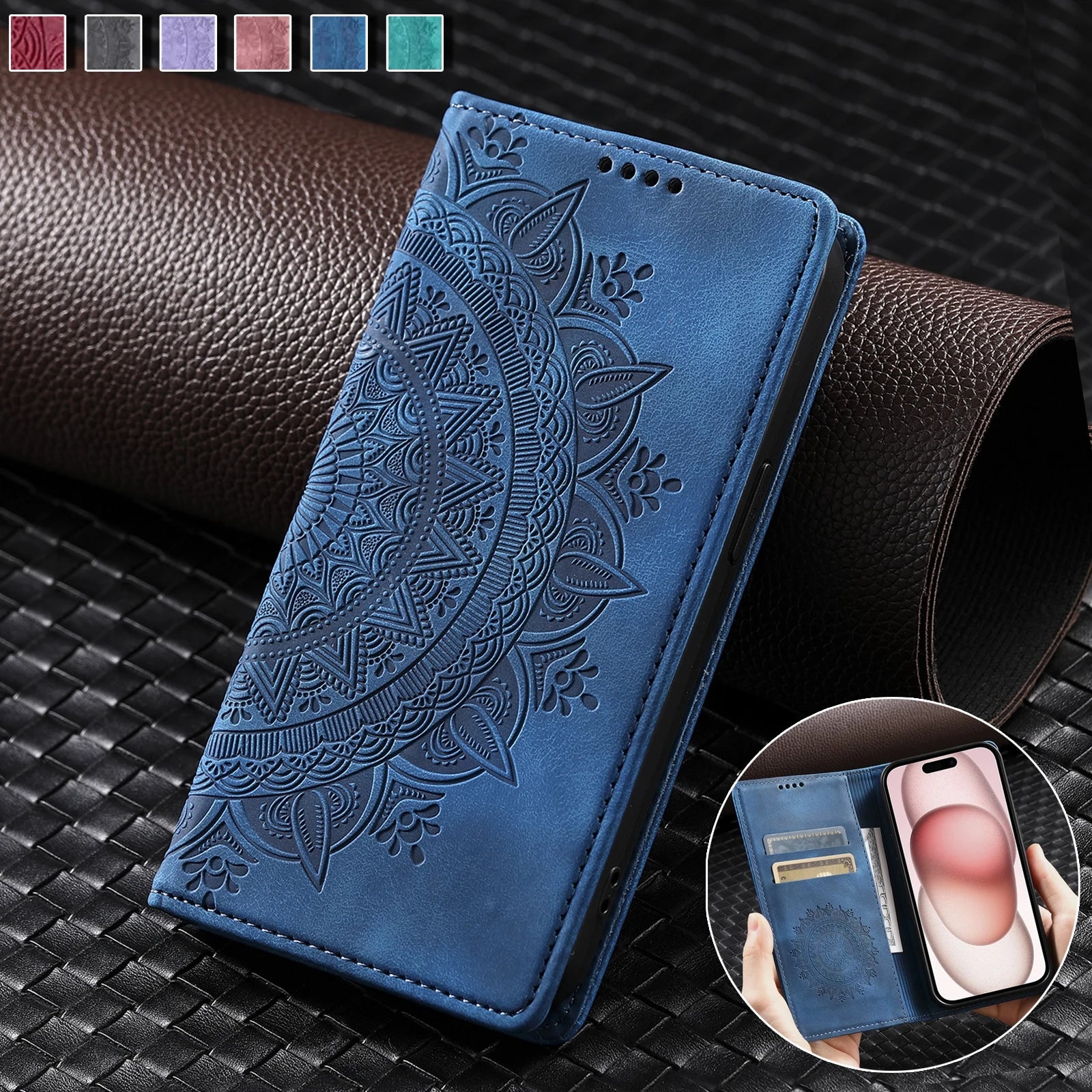 Magnetic Flip Card Pocket Wallet Leather A Case - DealJustDeal