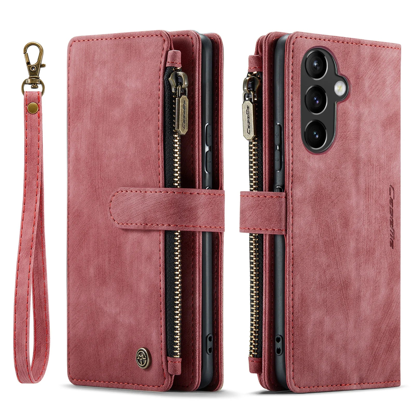Zipper Leather Wallet Galaxy A Case - DealJustDeal