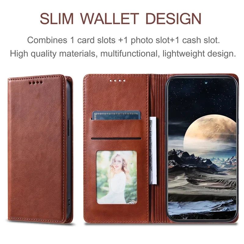 Wallet Magnetic Flip Leather Galaxy A Case - DealJustDeal