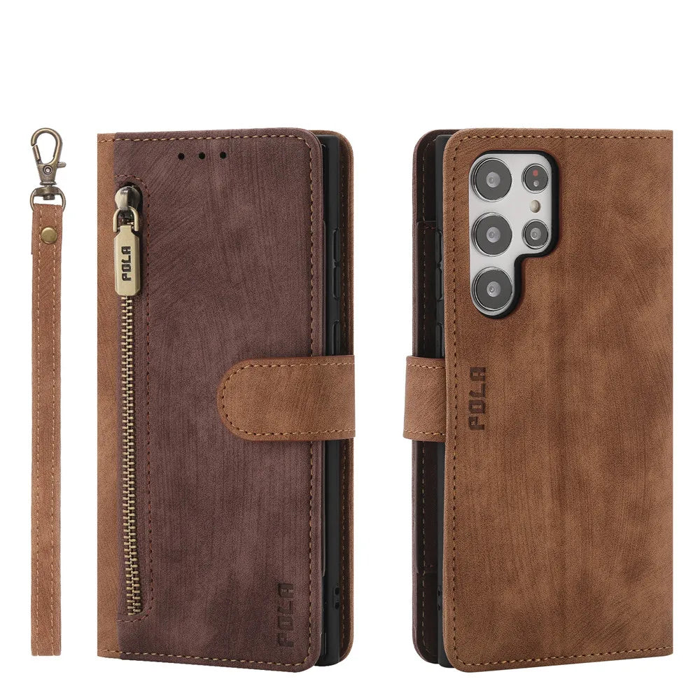 Flip Leather Zipper Galaxy S Case - DealJustDeal