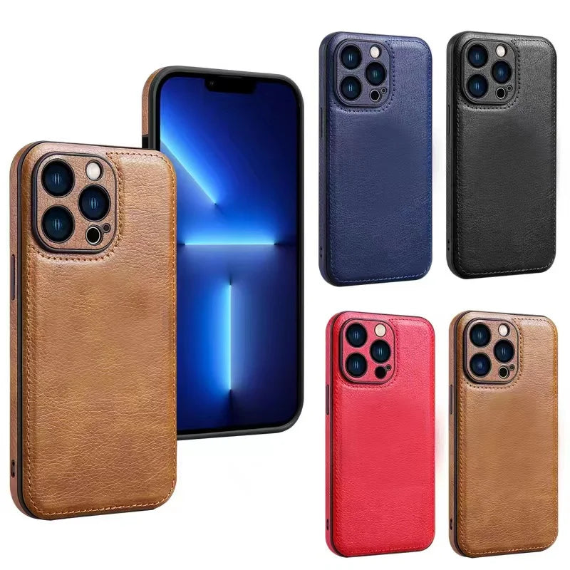 Fashion Back PU leather iPhone Case - DealJustDeal