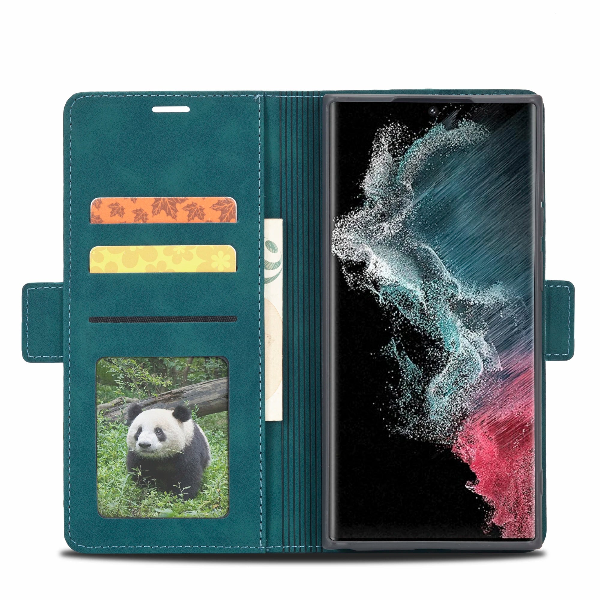 Magnetic Wallet Cards Retro Flip Leather Galaxy A, F, M, Note and S Case - DealJustDeal