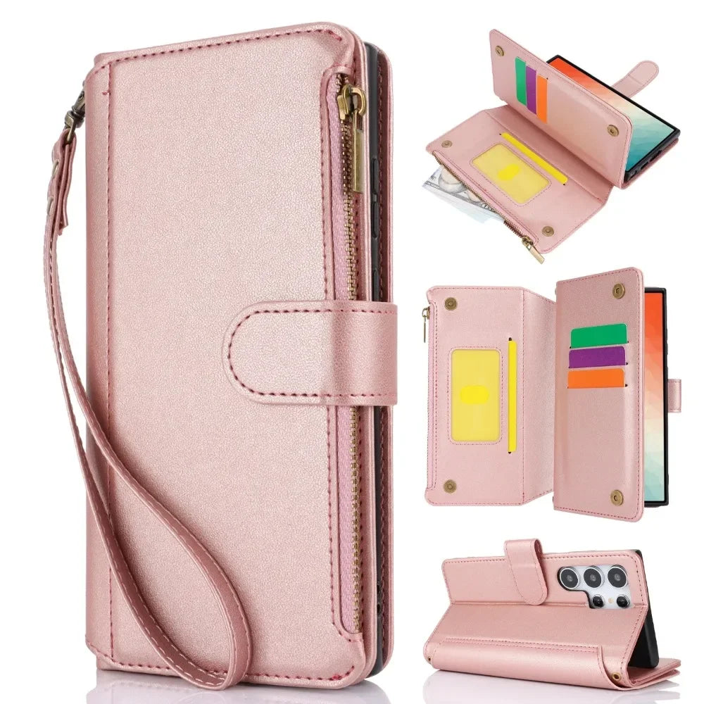 Crossbody Cards Holder Wallet Leather Galaxy A, Note and S Case - DealJustDeal