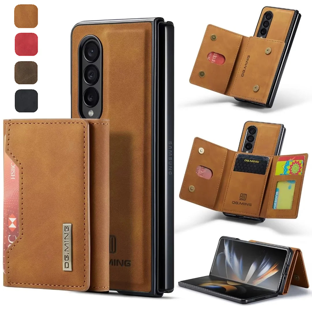 Detachable Card Pocket Flip Leather Magnetic Wallet Galaxy Fold Z Case - DealJustDeal