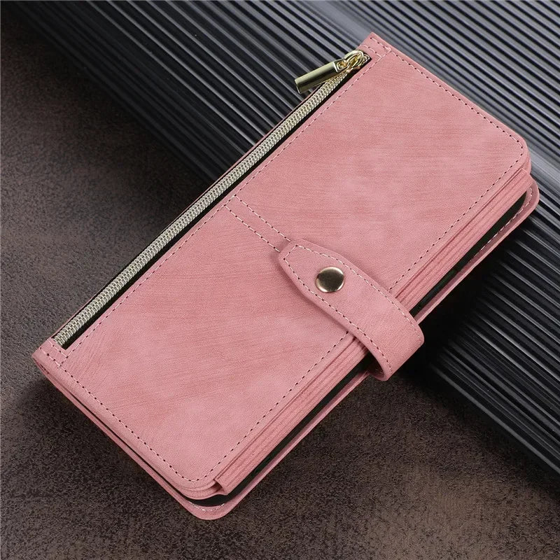 Zipper Wallet Flip Leather Galaxy Note and S Case - DealJustDeal