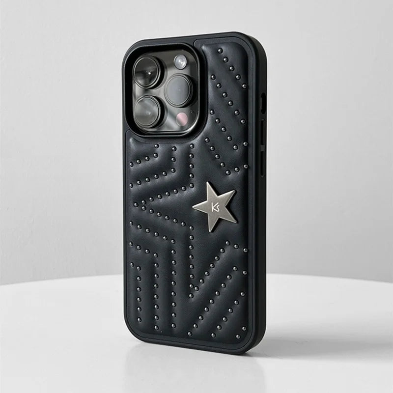 Rivet Stars Leather iPhone Case - DealJustDeal