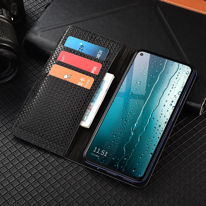 Business Genuine Leather Magnetic Flip Galaxy Note Case - DealJustDeal