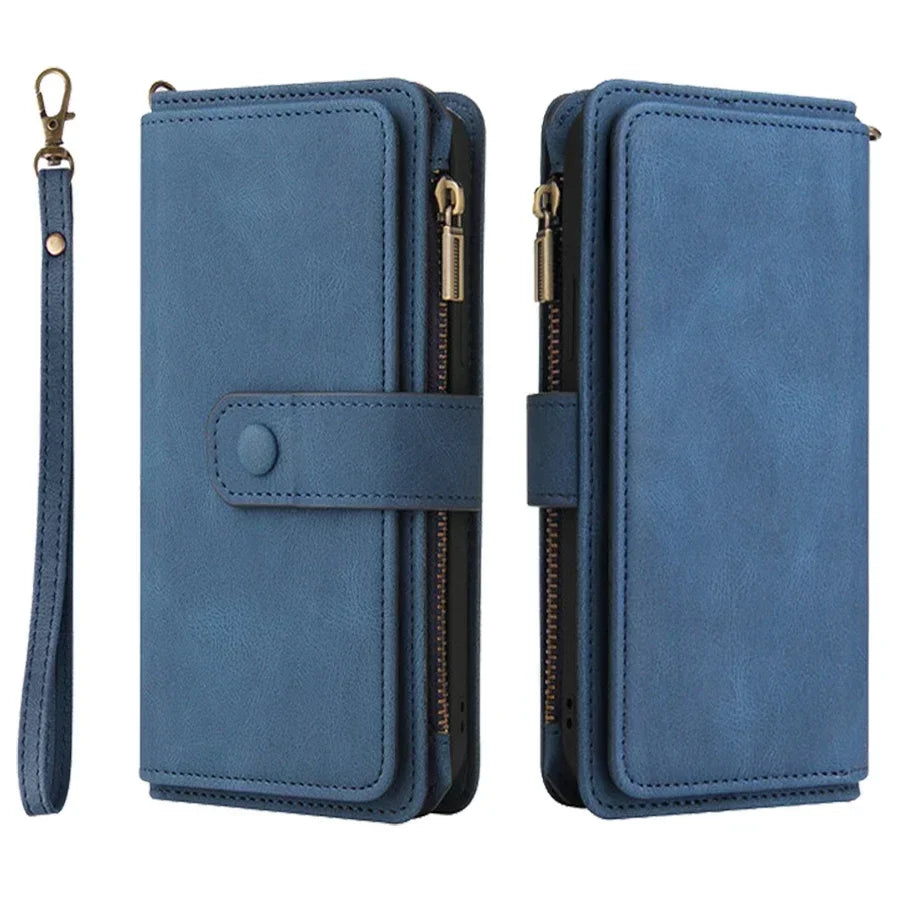 Card Slot Flip Leather Zipper Wallet Google Case - DealJustDeal