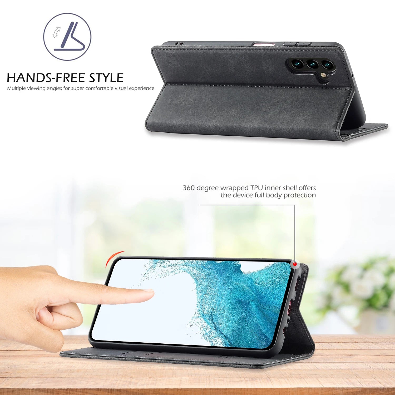 Magnetic Flip Wallet Leather Galaxy A Case - DealJustDeal