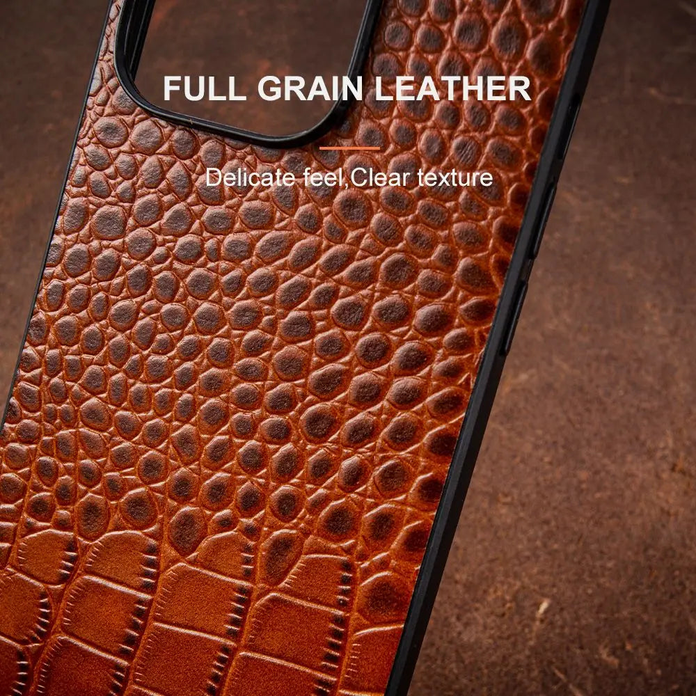 Crocodile Genuine Leather iPhone Case - DealJustDeal