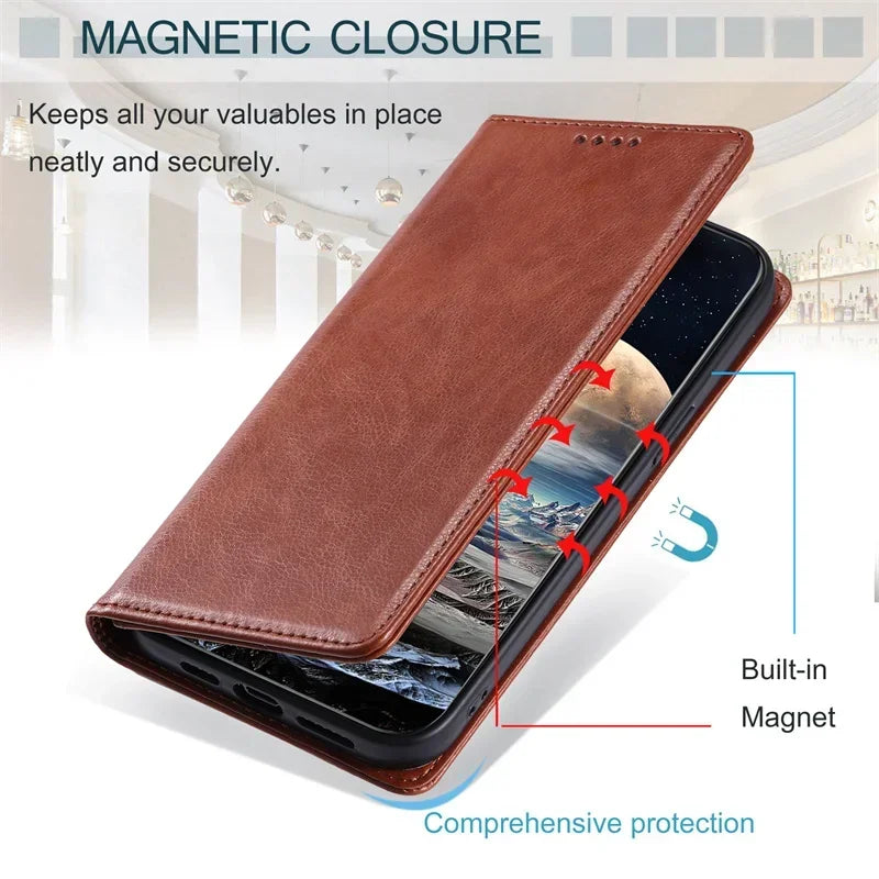 Wallet Magnetic Flip Leather Galaxy A Case - DealJustDeal