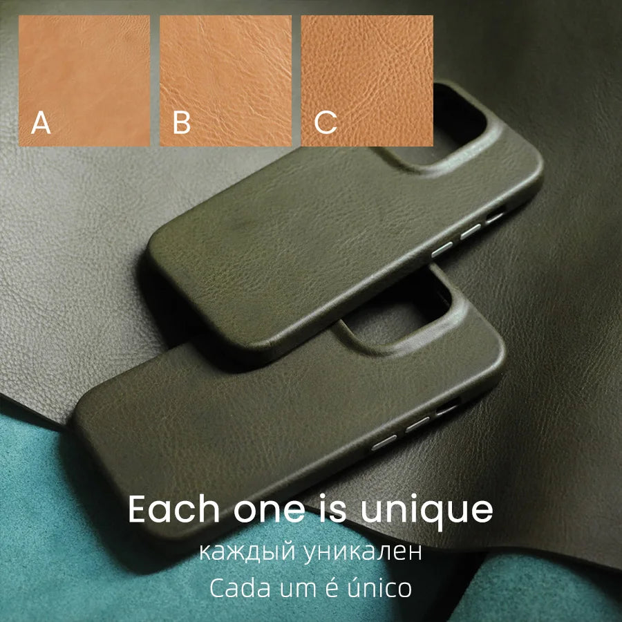 Italian Minerva Box Genuine Leather iPhone Case - DealJustDeal