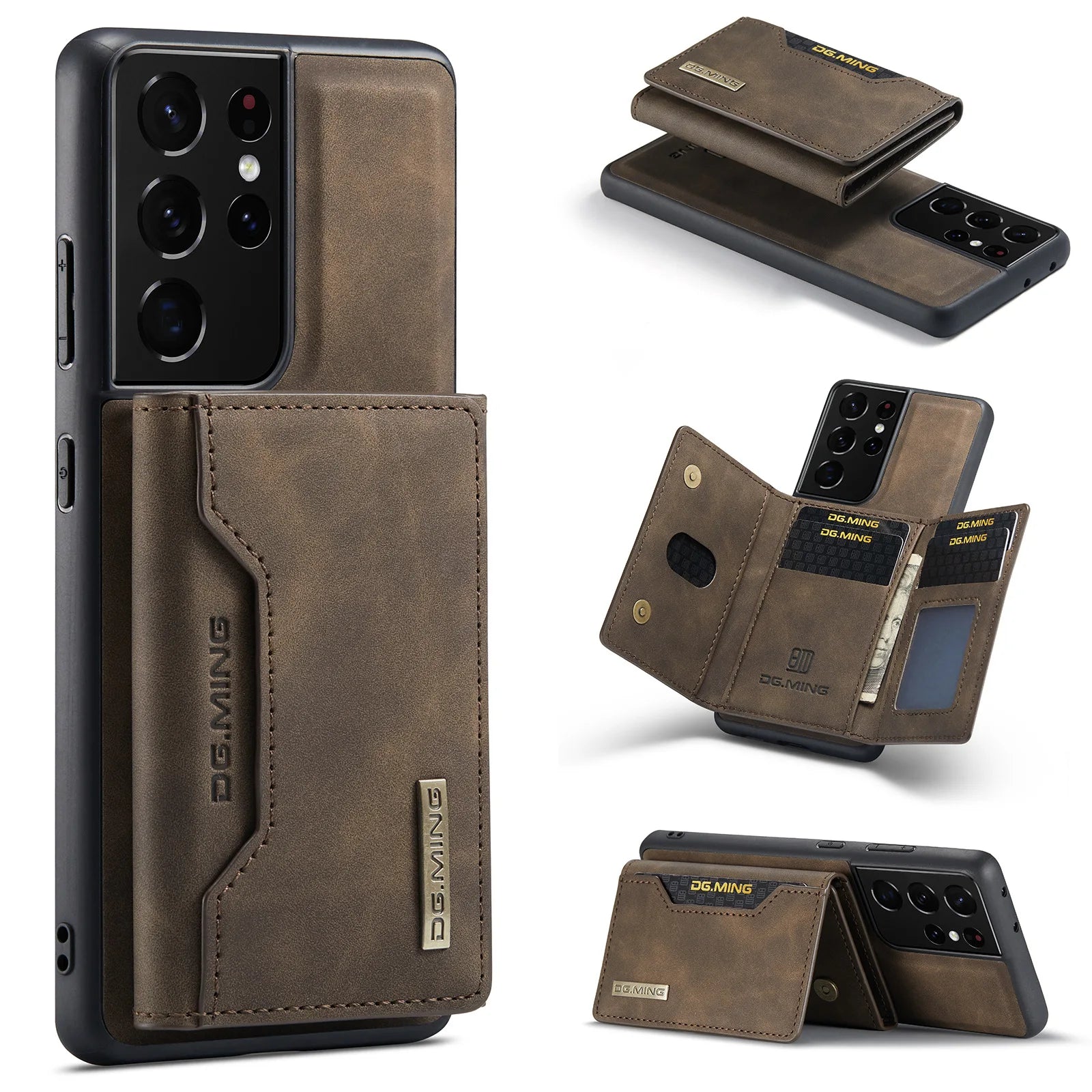 Card Holder Wallet Leather Magnetic attraction galaxy S Case - DealJustDeal